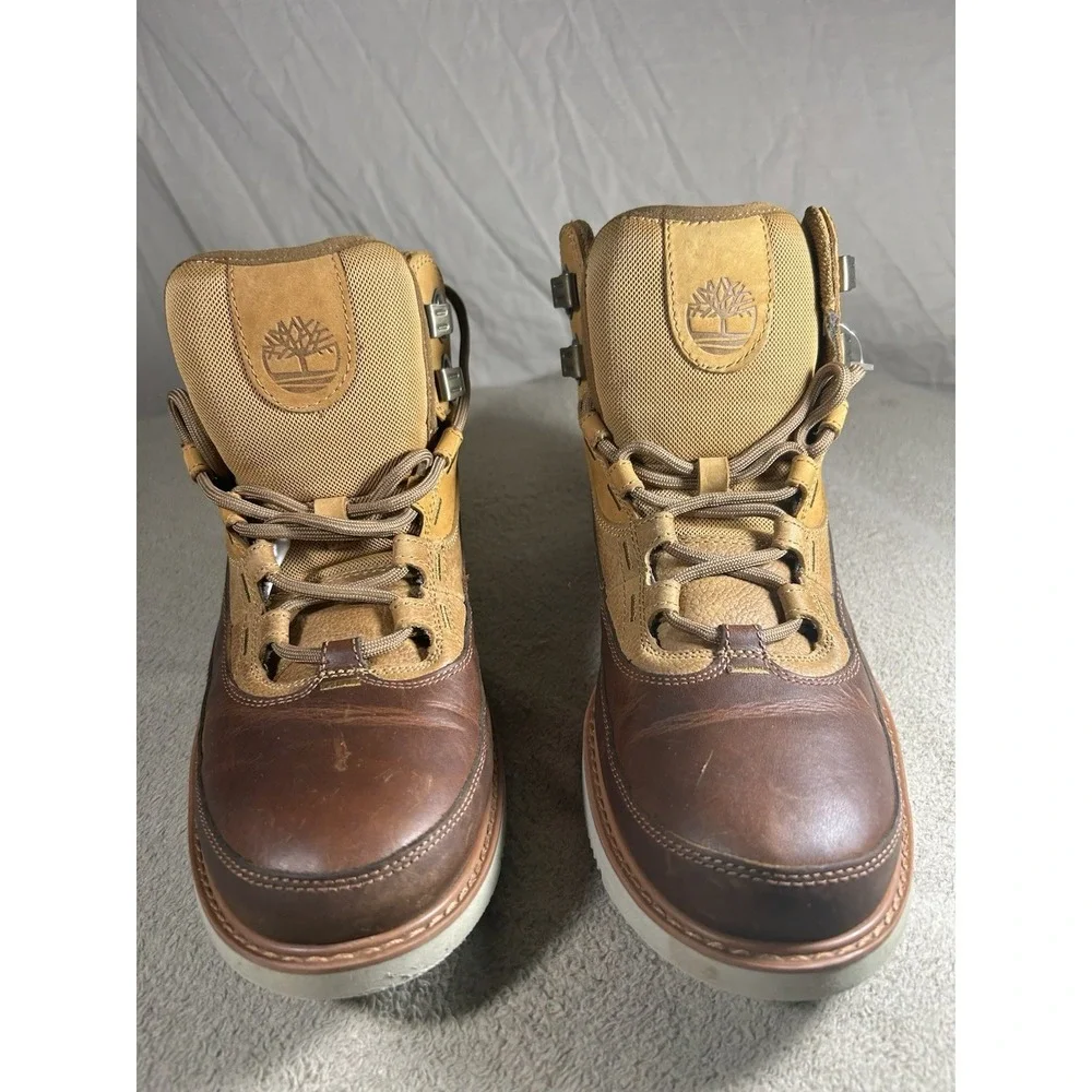Timberland Boots Mens Size 10 Brown Leather Suede Chukka Wedge Sole Shoes A1HHL